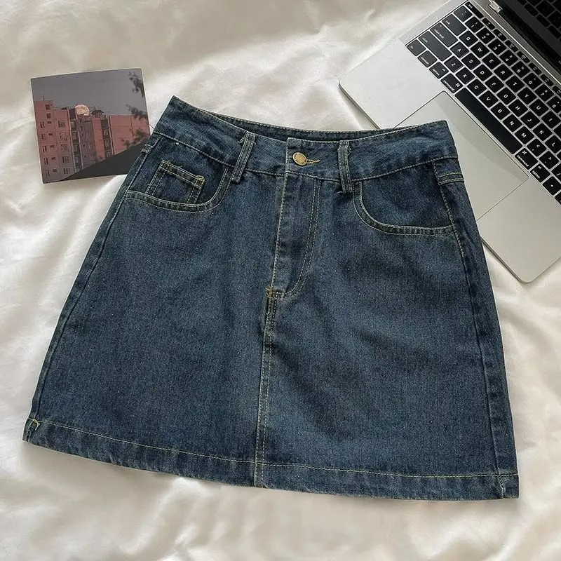Vintage Fashion Y2K - Y2Kデニムスカートセット：ヴィンテージ風和柄ボタンジャケット＆キュートなミニスカート、ツーピーススーツ