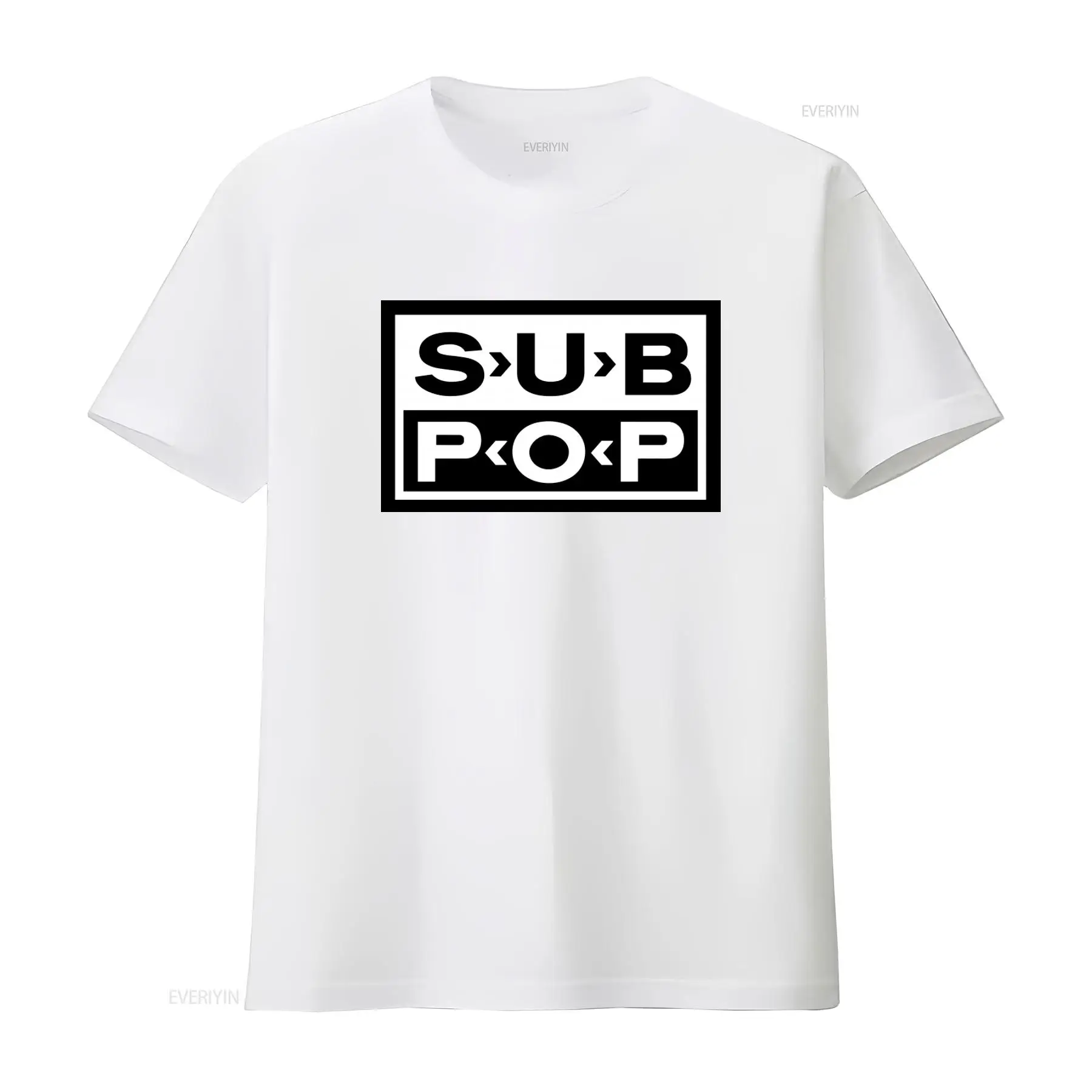 サブポップロゴTシャツ ブラック ホワイトプリント レトロス - Vintage Fashion Logos のレビューと価格