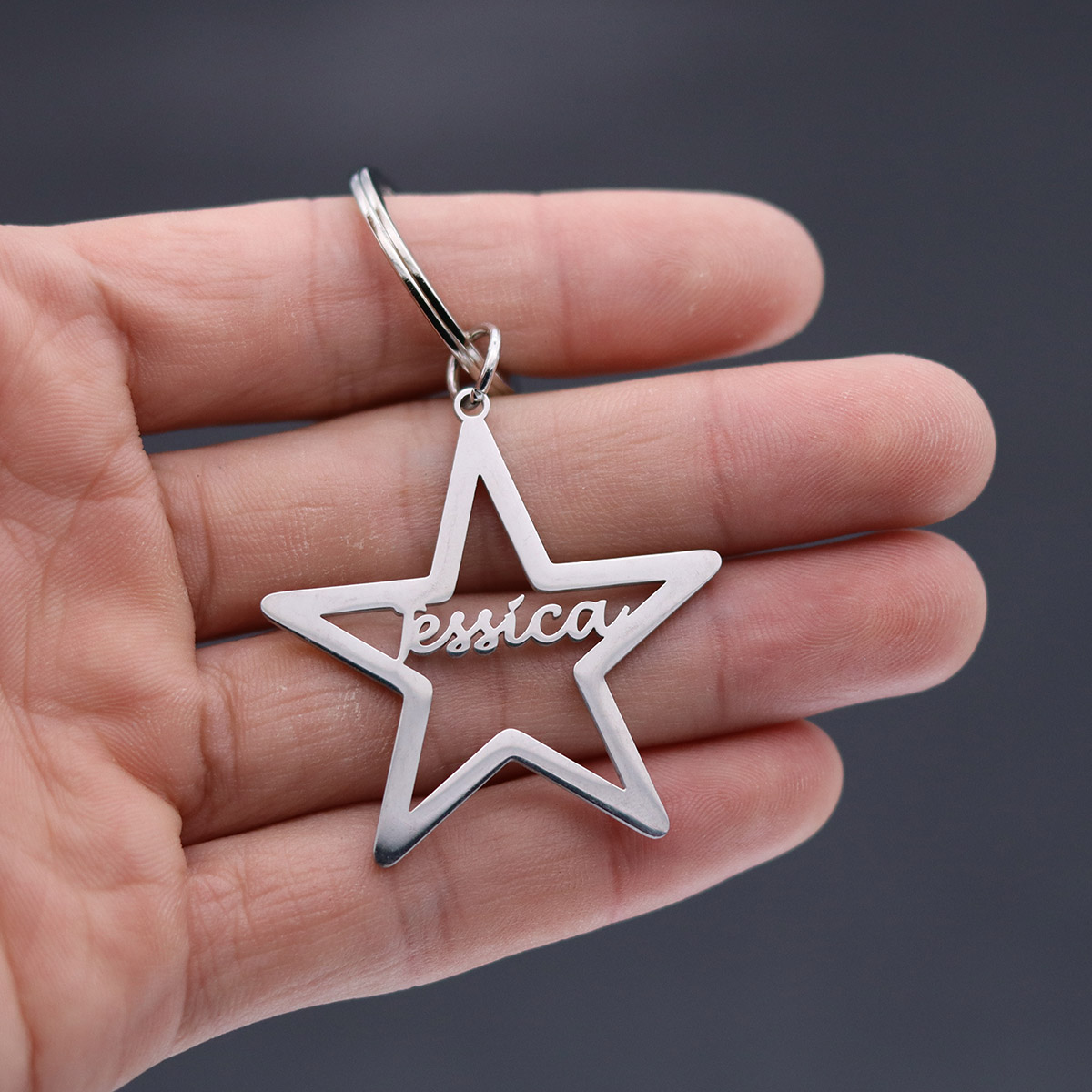 カスタム名スターキーホルダーパーソナライズされたステンレス鋼 - Vintage Fashion Names のレビューと価格