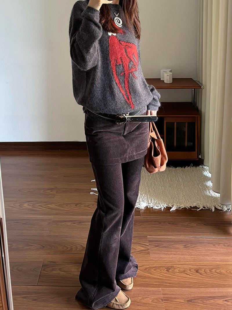アメリカンスタイルハイウエストコーデュロイフレアパンツレディ - Vintage Fashion Looks のレビューと価格