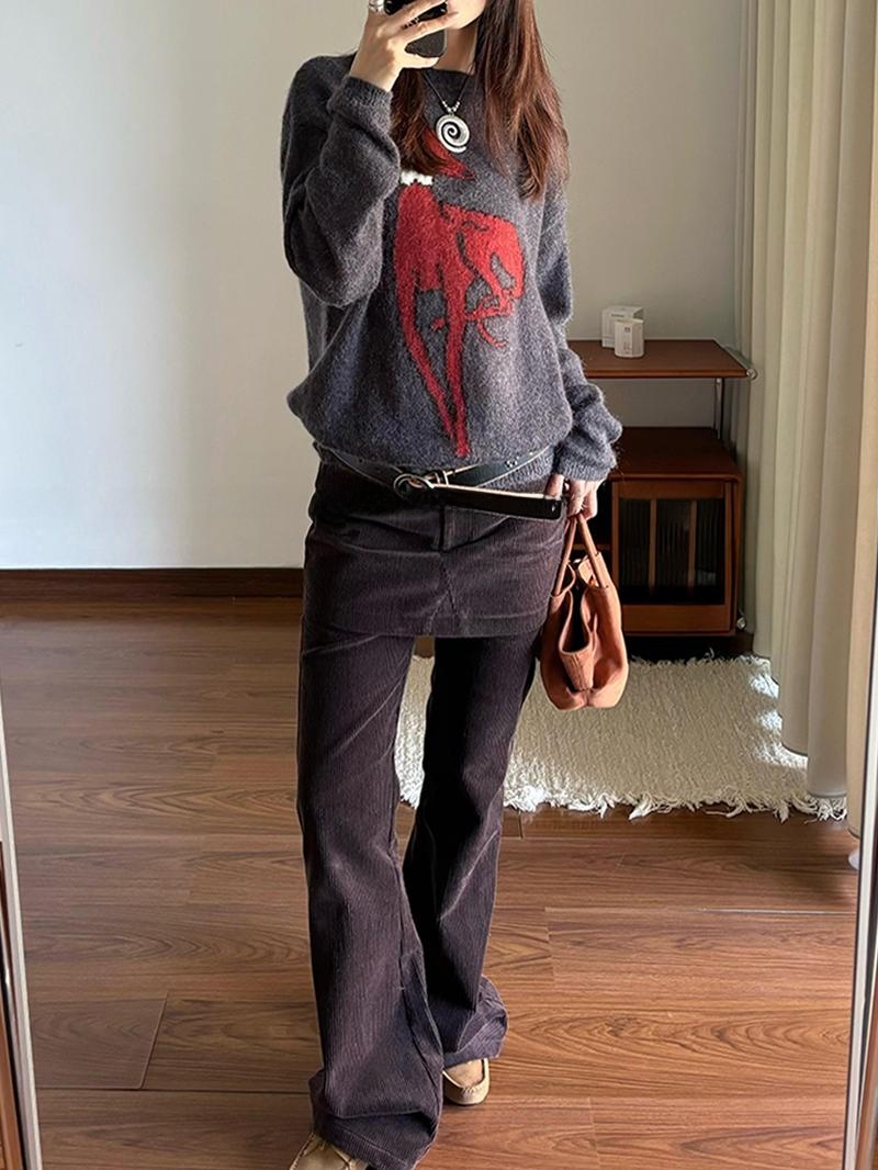 アメリカンスタイルハイウエストコーデュロイフレアパンツレディ - Vintage Fashion Looks のレビューと価格