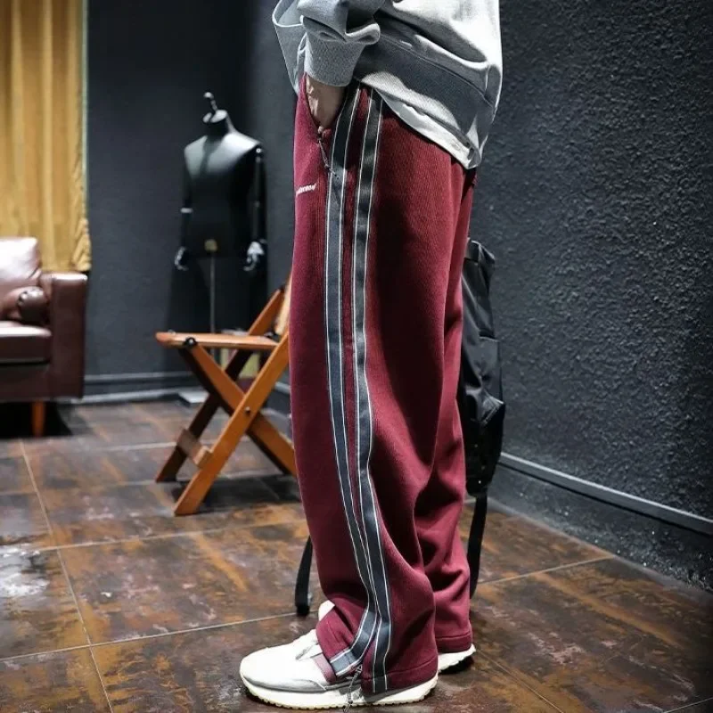 スウェットパンツ男性綿のズボン男スポーツパンツ秋と冬のストラ - Retro Track Pant のレビューと価格
