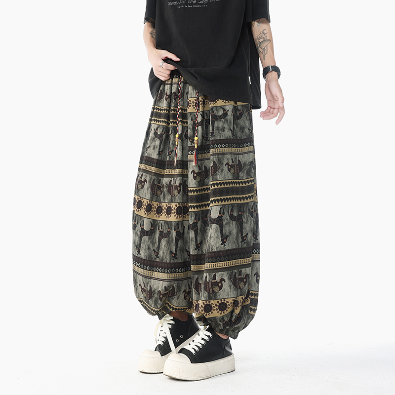 ホリデースタイルプリントハイウエスト巾着パンツエスニックスタ - Retro Track Pant のレビューと価格
