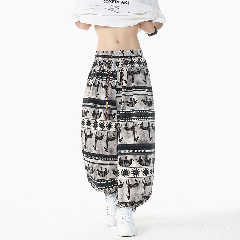 ホリデースタイルプリントハイウエスト巾着パンツエスニックスタ - Retro Track Pant のレビューと価格