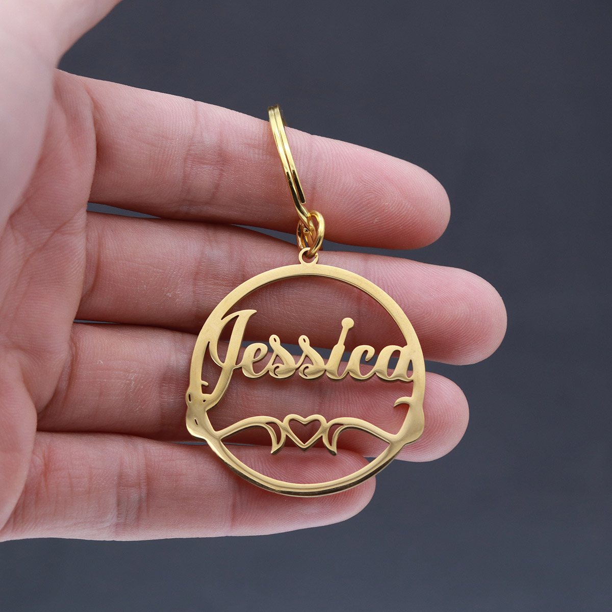 ラブハートカスタム名キーホルダーパーソナライズされたステンレ - Vintage Fashion Names のレビューと価格