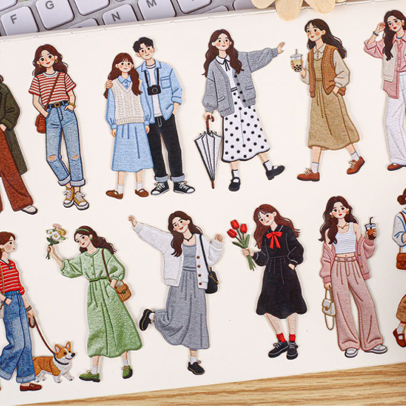 ヴィンテージファッションガールステッカーパック、BFFテーマ - Vintage Fashion Journal のレビューと価格