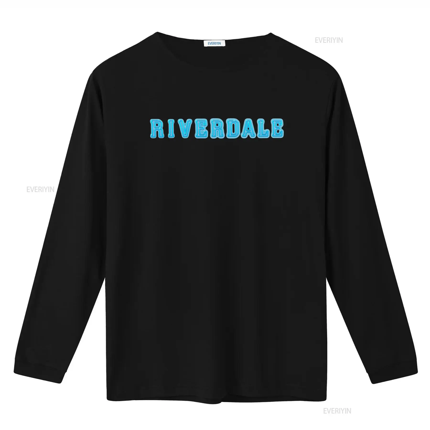 リバーデイル ロゴ ネオン ブルー プリント 大人用 Tシャ - Vintage Fashion Logos のレビューと価格