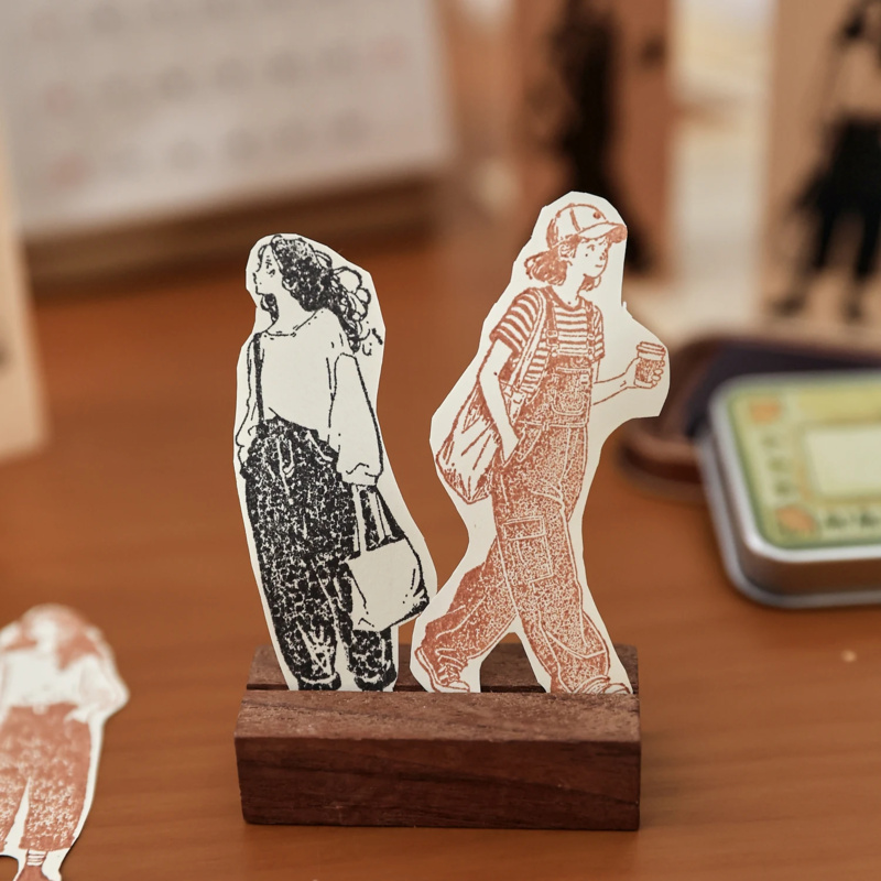 クリエイティブファッションガール木製スタンプヴィンテージ植物 - Vintage Fashion Journal のレビューと価格