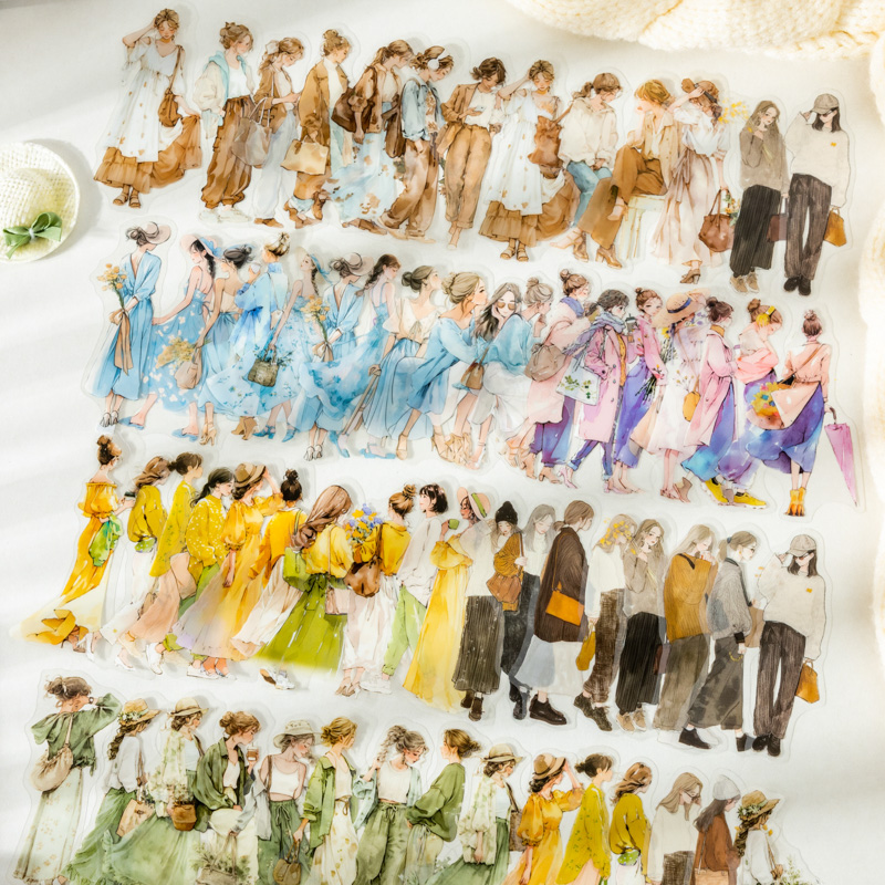 JIANQI 20枚/パック ヴィンテージキャラクターガール - Vintage Fashion Journal のレビューと価格