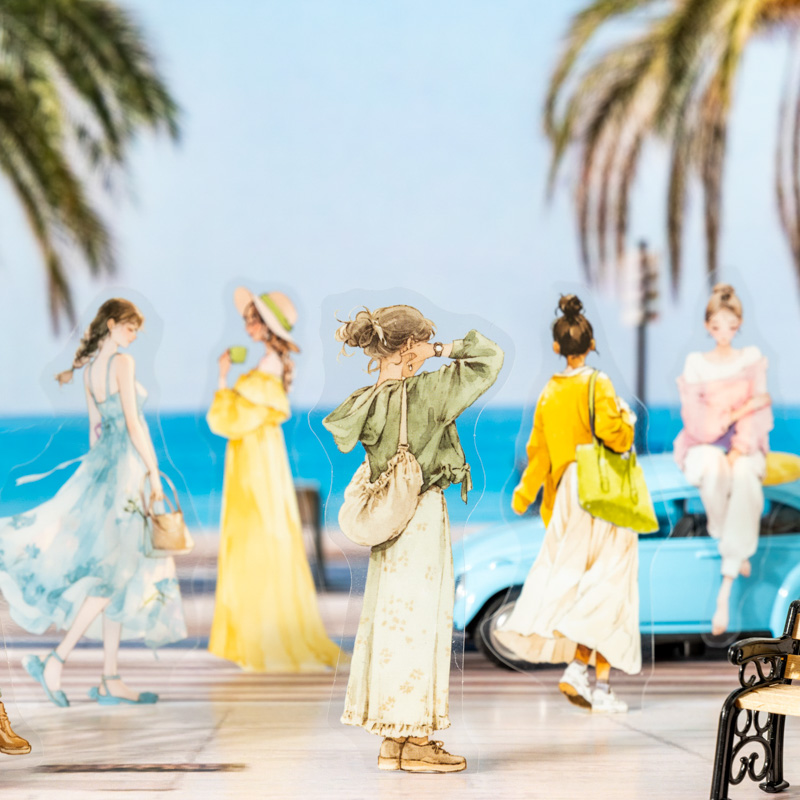 JIANQI 20枚/パック ヴィンテージキャラクターガール - Vintage Fashion Journal のレビューと価格