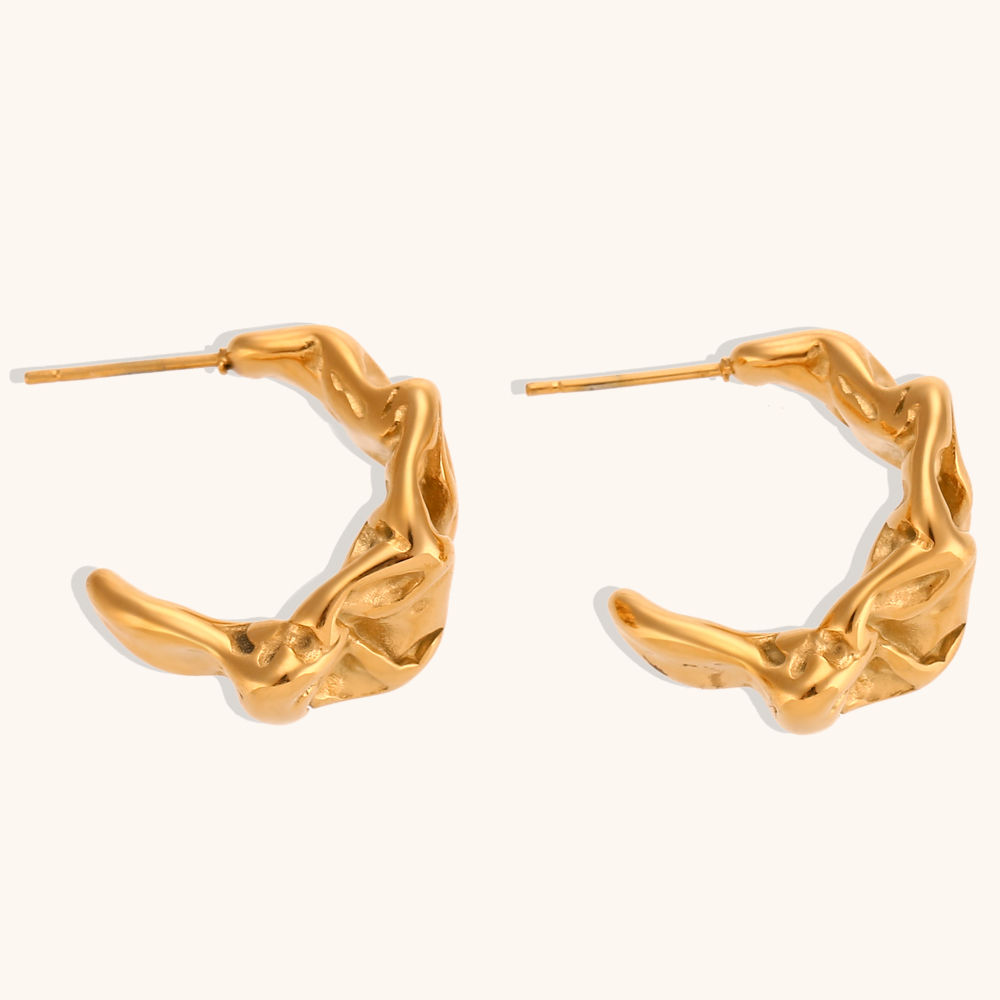 La.muses-女性のためのステンレス鋼のフープピアス,創 - Vintage Fashion La のレビューと価格