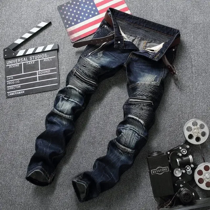 パンクストリートスタイルリッピングスキニージーンズ男性ヴィン - Retro Track Pant のレビューと価格