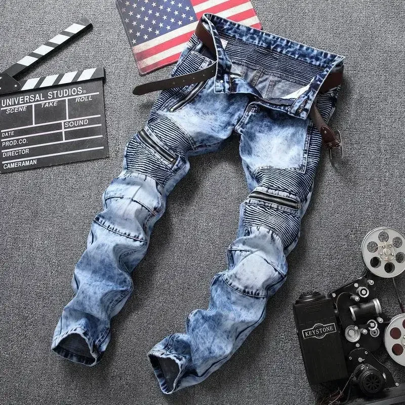 パンクストリートスタイルリッピングスキニージーンズ男性ヴィン - Retro Track Pant のレビューと価格